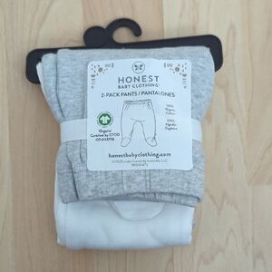 Honest Baby Clothing 2-Pack Pants - Gray and White